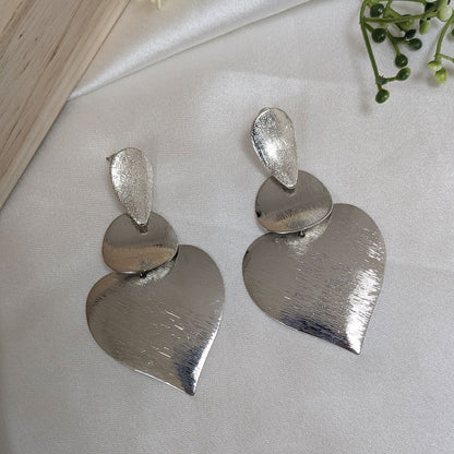 Stylish Layered Heart Shape Drop Earrings For Girls & Women