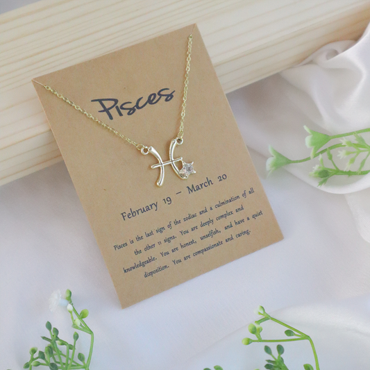 18K Gold Plated Celestial Zodiac Charm Pendant Necklace