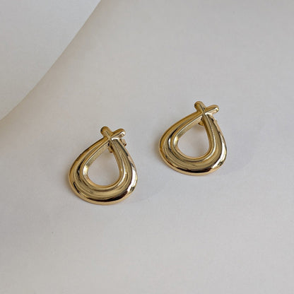 Gold Tone Teardrop Statement Earrings For Girls & Women (Anti-Tarnish)