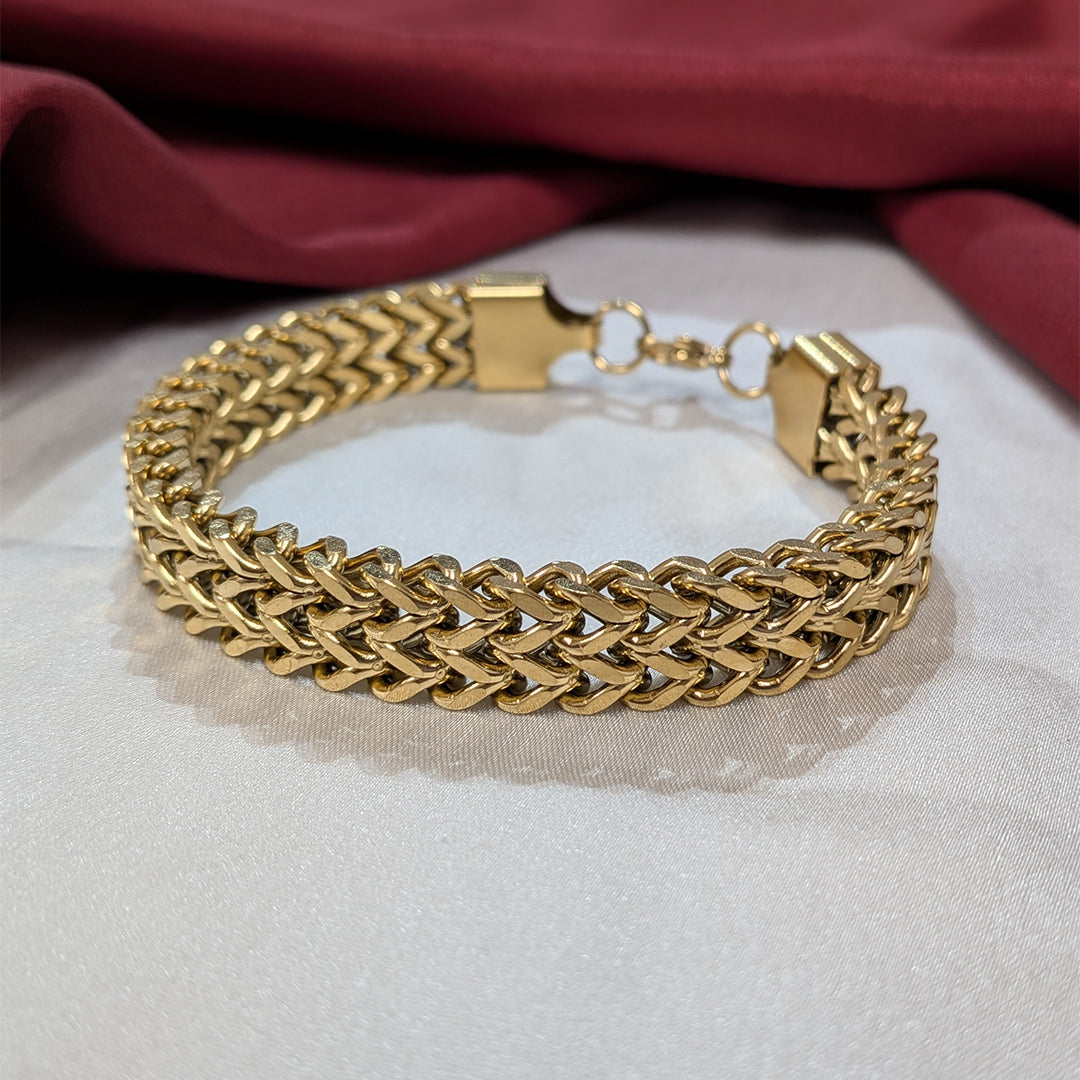Classic Stainless Steel Woven Chain Bracelet For Men