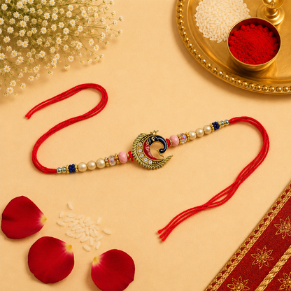 Elegant Bro Designer Rakhi with Red Thread