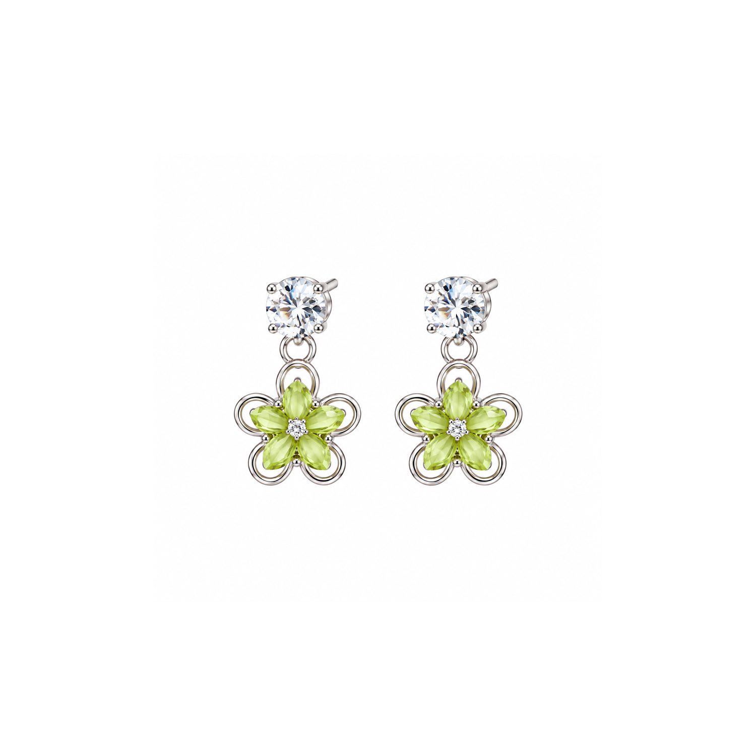 Dual Line Crystal Drop Earrings for Girls & Women's