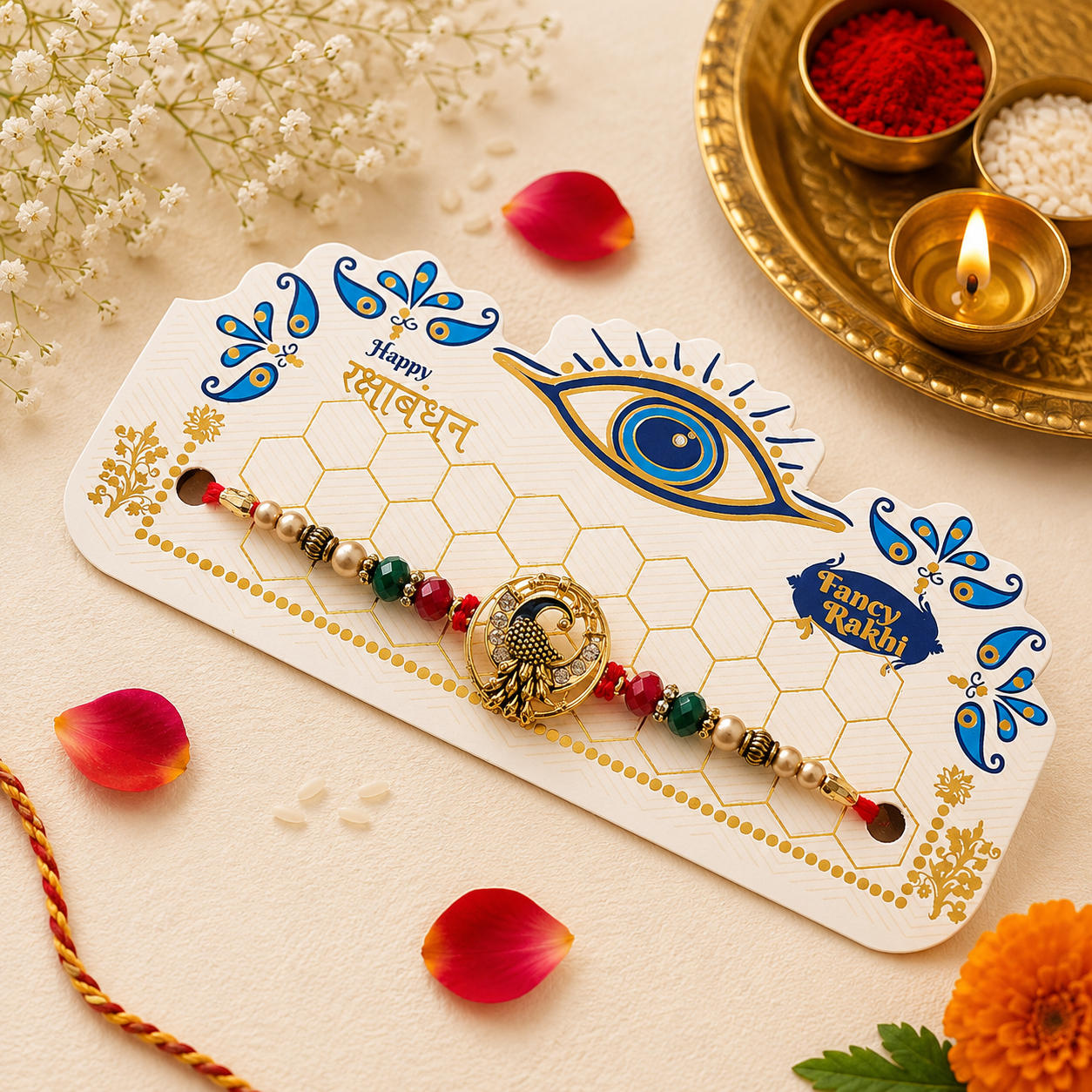 Peacock Design Rakhi for Brother