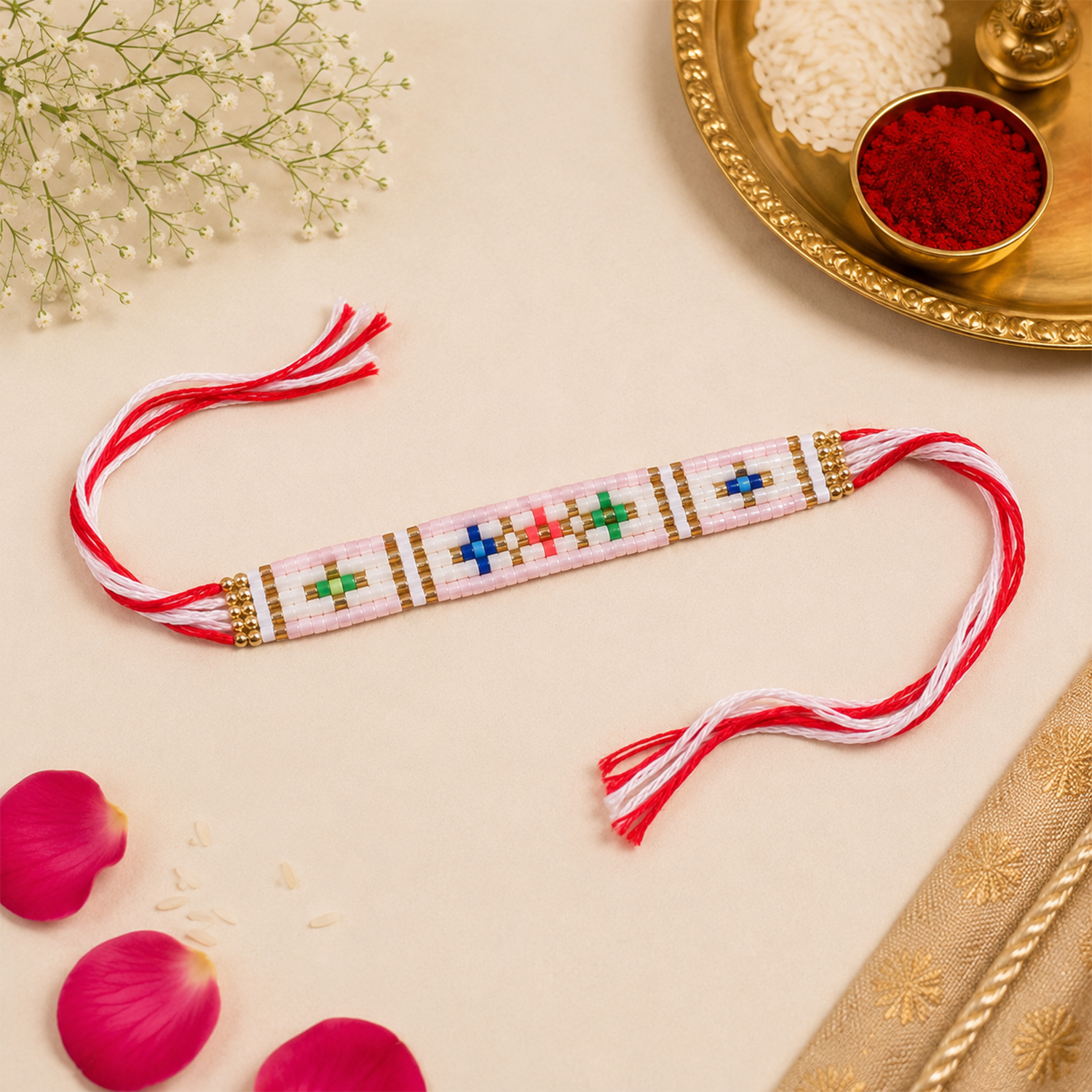 Miyuki Seed Bead Rakhi for Brother