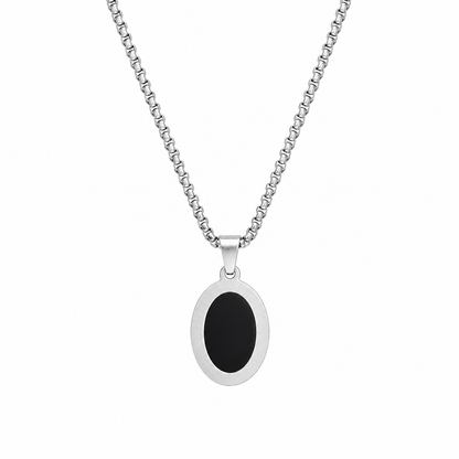 Tangent Circular Black Onyx Pendant for Men & Boys