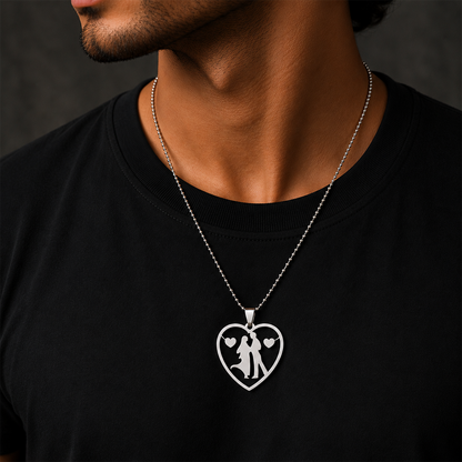 Romantic Couple Heart Pendant for Men & Women