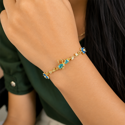 Cherry Blossom Tulip Floral Tennis Bracelet for Girls & Women's