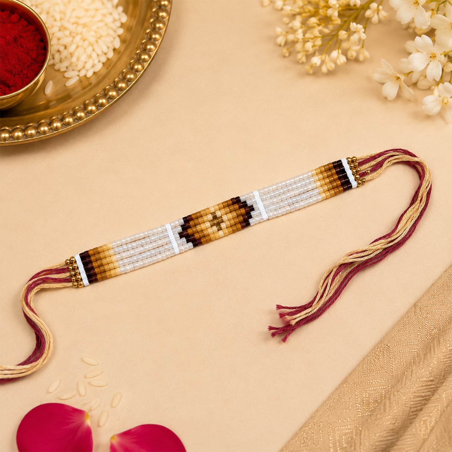 Handwoven Bohemian Beaded Rakhi for Brother