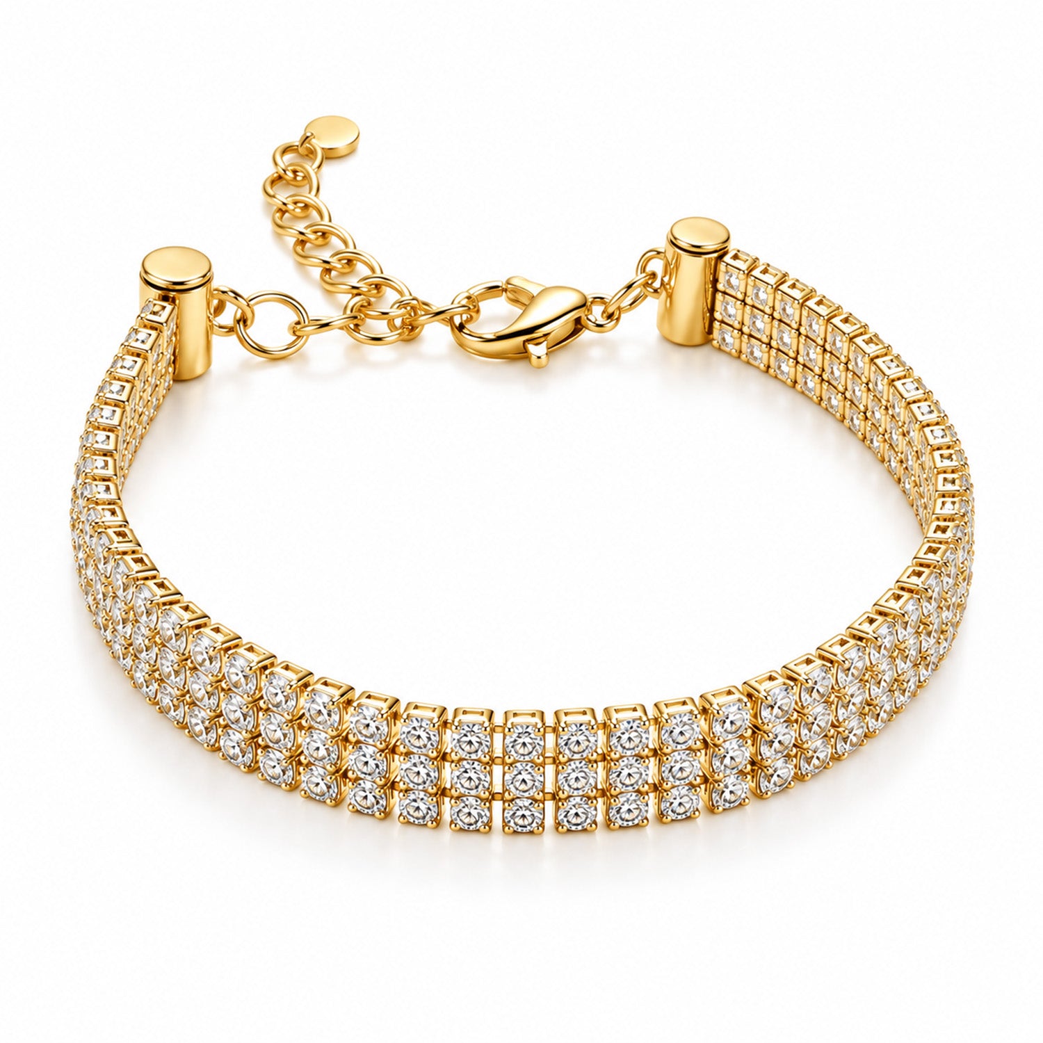 Multi-Strand Rhinestone Alloy Tennis Bracelets for Girls & Women