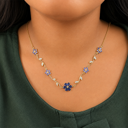 Crystal Vine Floral Pendant Necklace For Girls & Women's