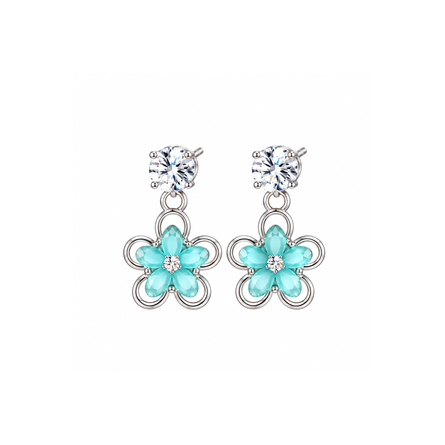 Dual Line Crystal Drop Earrings for Girls & Women's