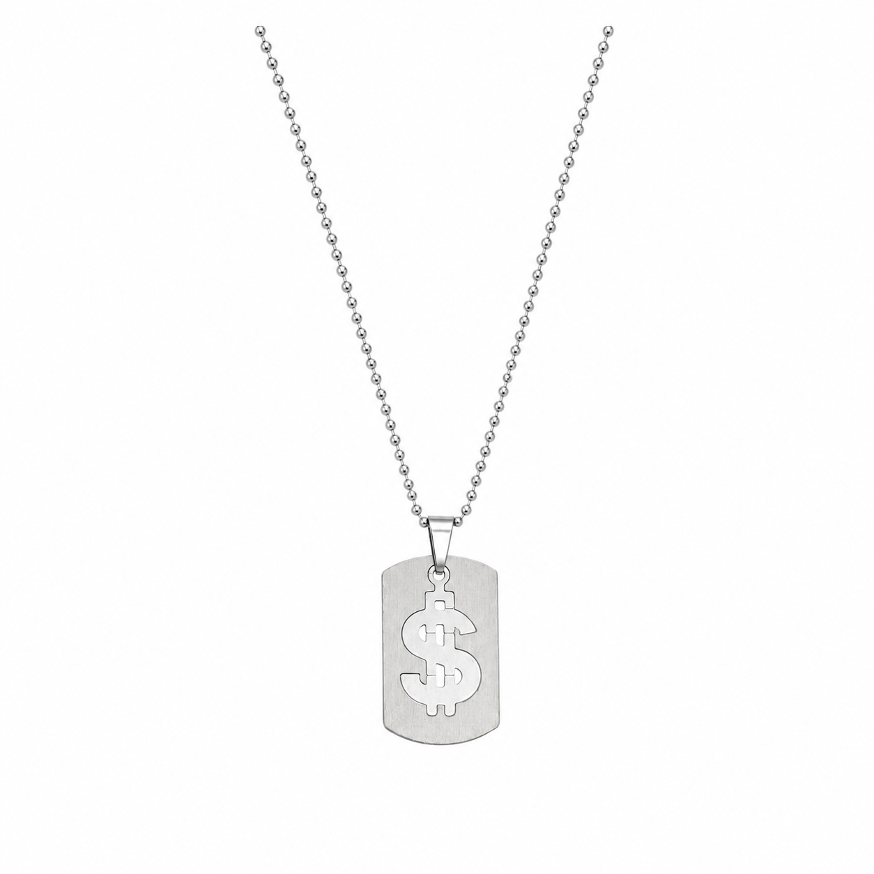 Dollar Sign Dog Tag Necklace for Men & Boys
