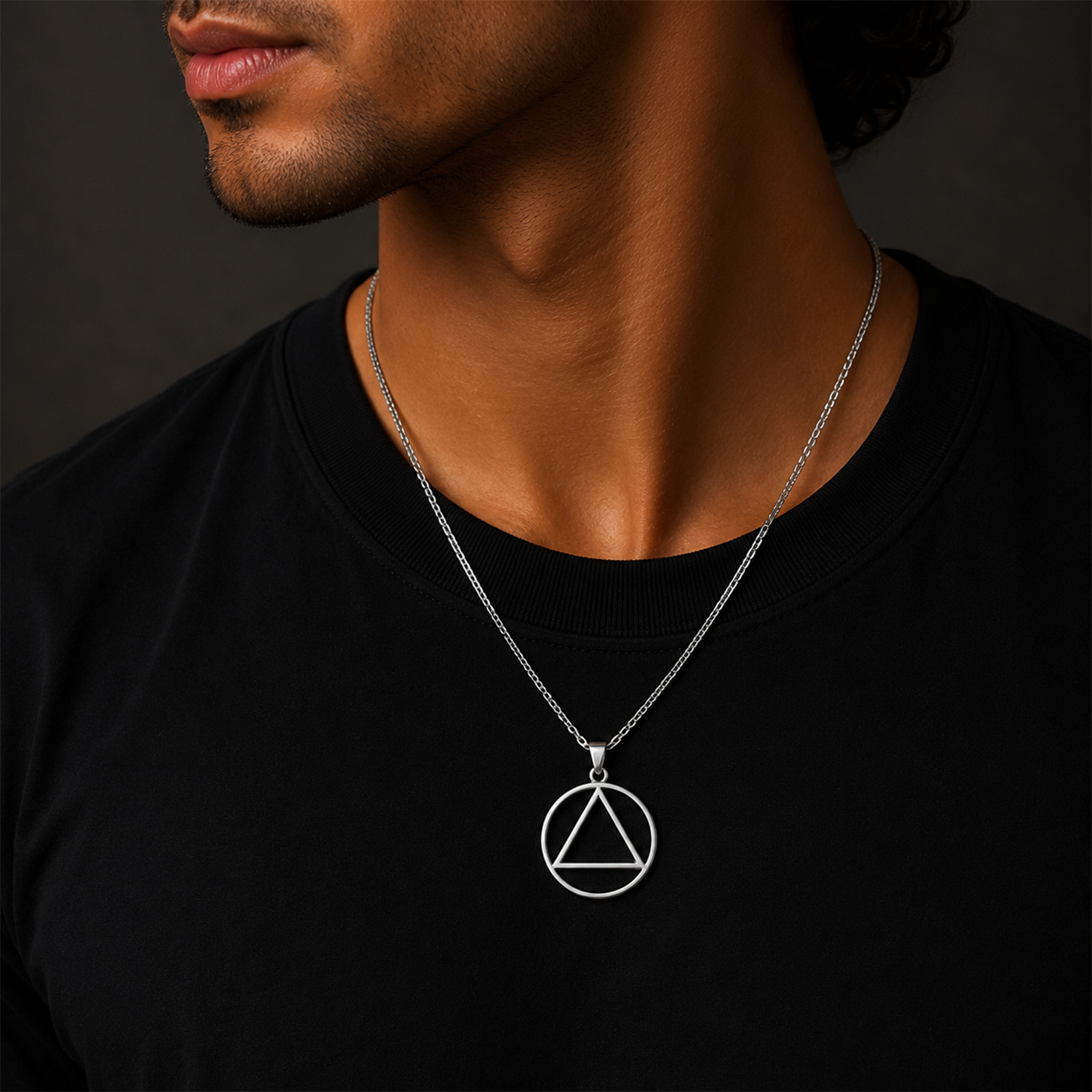 Circle and Triangle Geometry Pendant for Men & Boys