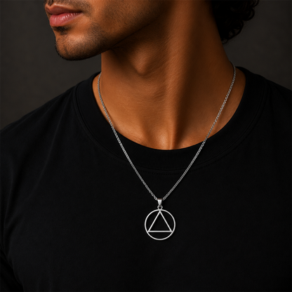 Circle and Triangle Geometry Pendant for Men & Boys
