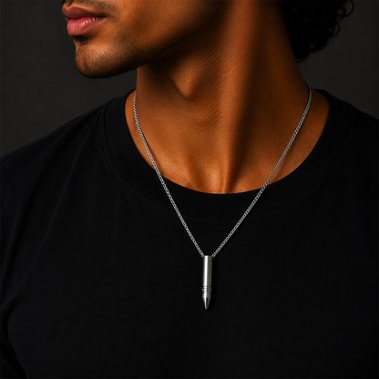 Sleek Cylindrical Capsule Pendant for Men & Boys
