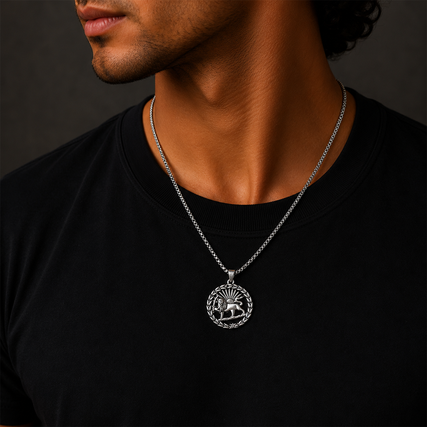 Lion Pendant Necklace for Men & Boys