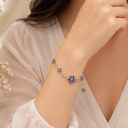 Sparkling Crystal Stone Flower Vine Bracelet for Girls & Womens