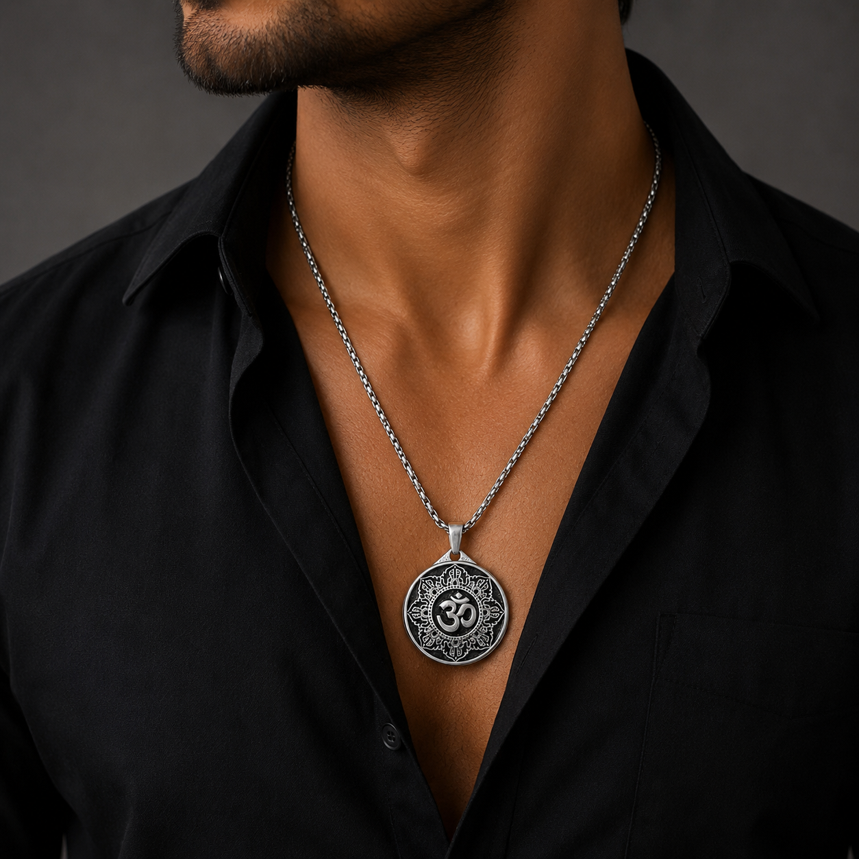 Om Celtic Knot Pendant Necklace for Men & Boys
