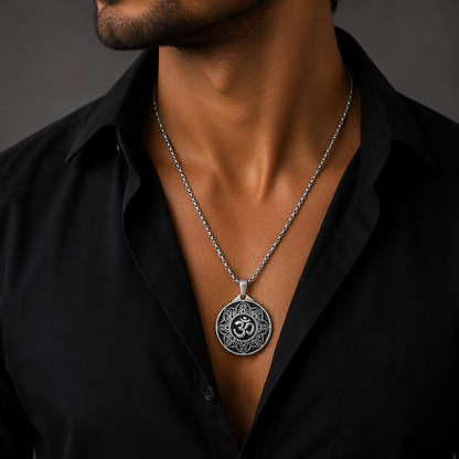 Om Celtic Knot Pendant Necklace for Men & Boys
