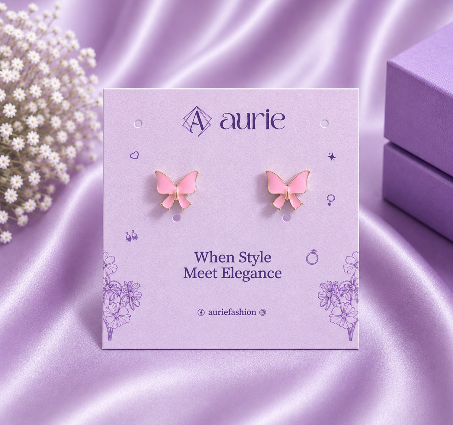 Cute Butterfly Enamel Stud Korean Earrings for Women and Girls