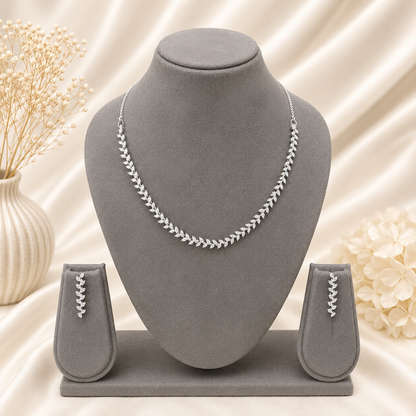Sparkling Marquise Cut Cubic Zirconia Necklace Set for Girls & Women's