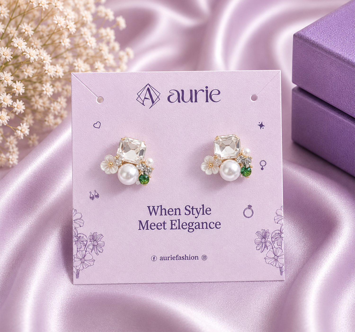 Elegant Faux Pearl Crystal Drop Korean Earrings for Women & Girls