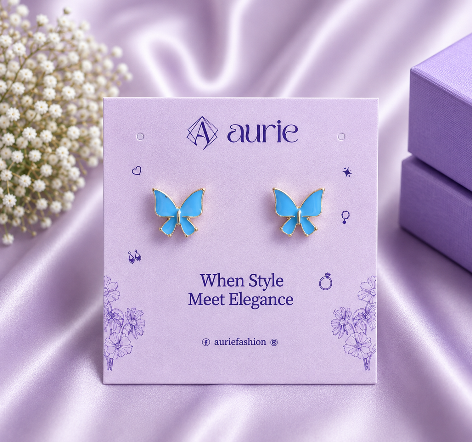 Cute Butterfly Enamel Stud Korean Earrings for Women and Girls