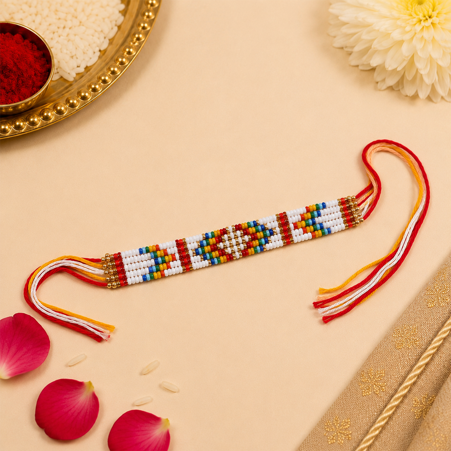 Bohemian Loom Bead Rakhi for Brother