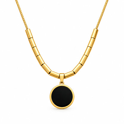 Roman Numeral Black Stone Pendant for Girls & Women's