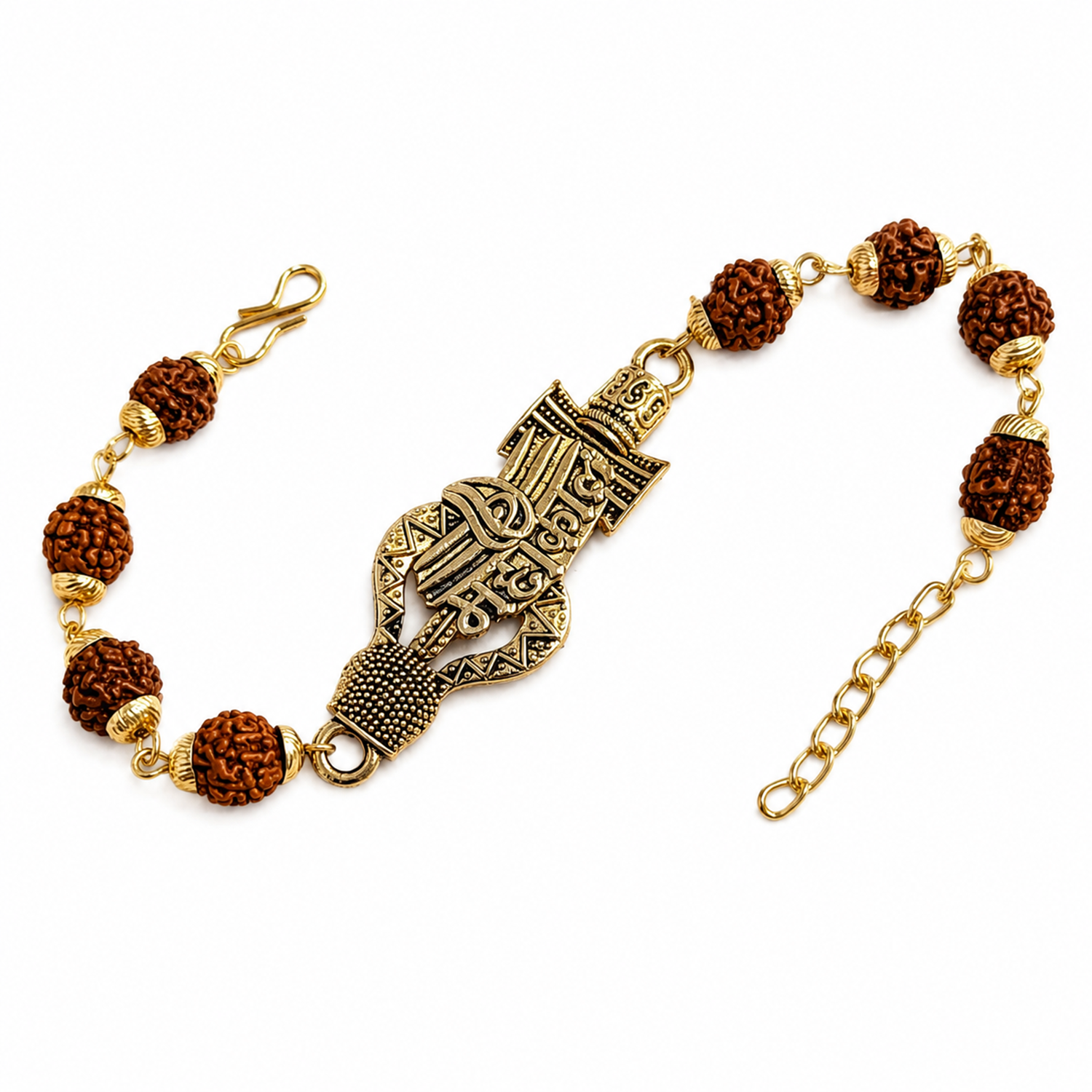 Mahakal Trishul Rudraksha Rakhi with Natural Rudraksha Beads