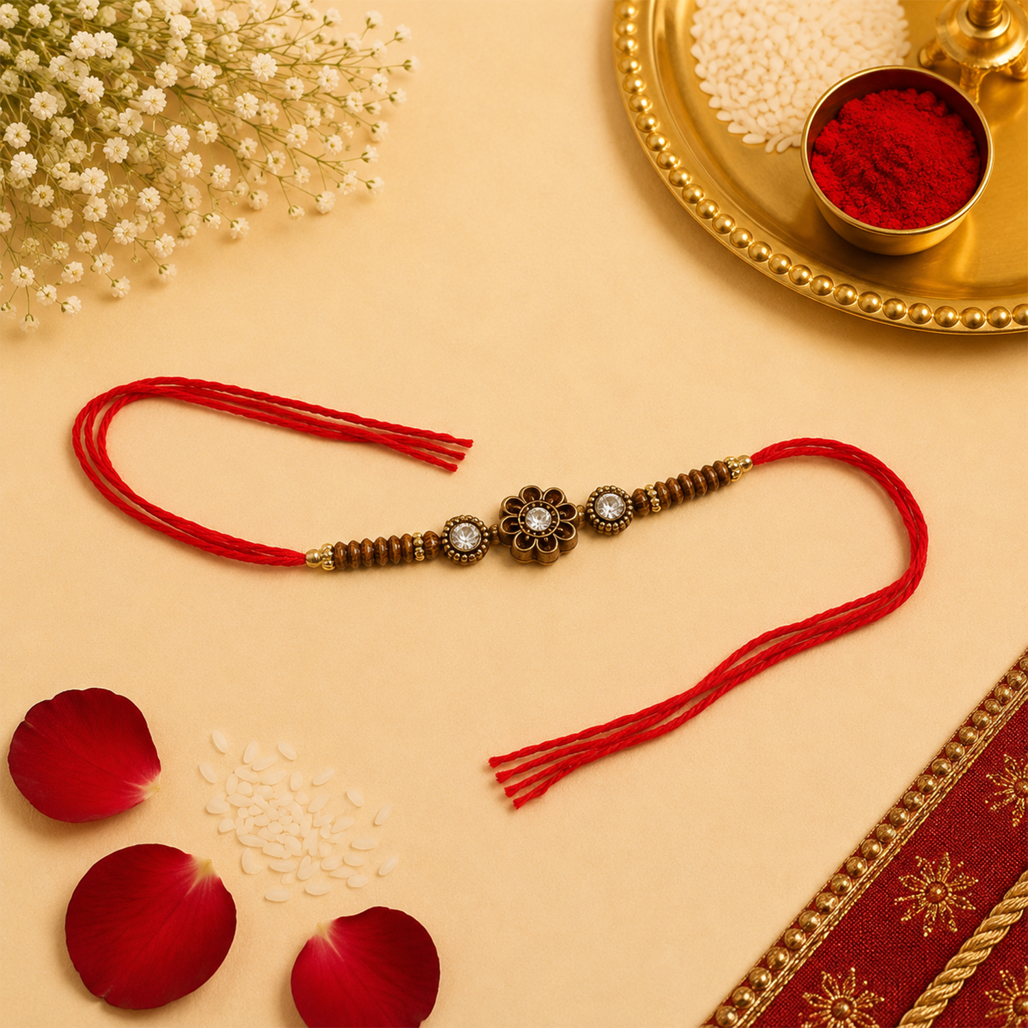 Elegant Floral Designer Rakhi for Brother
