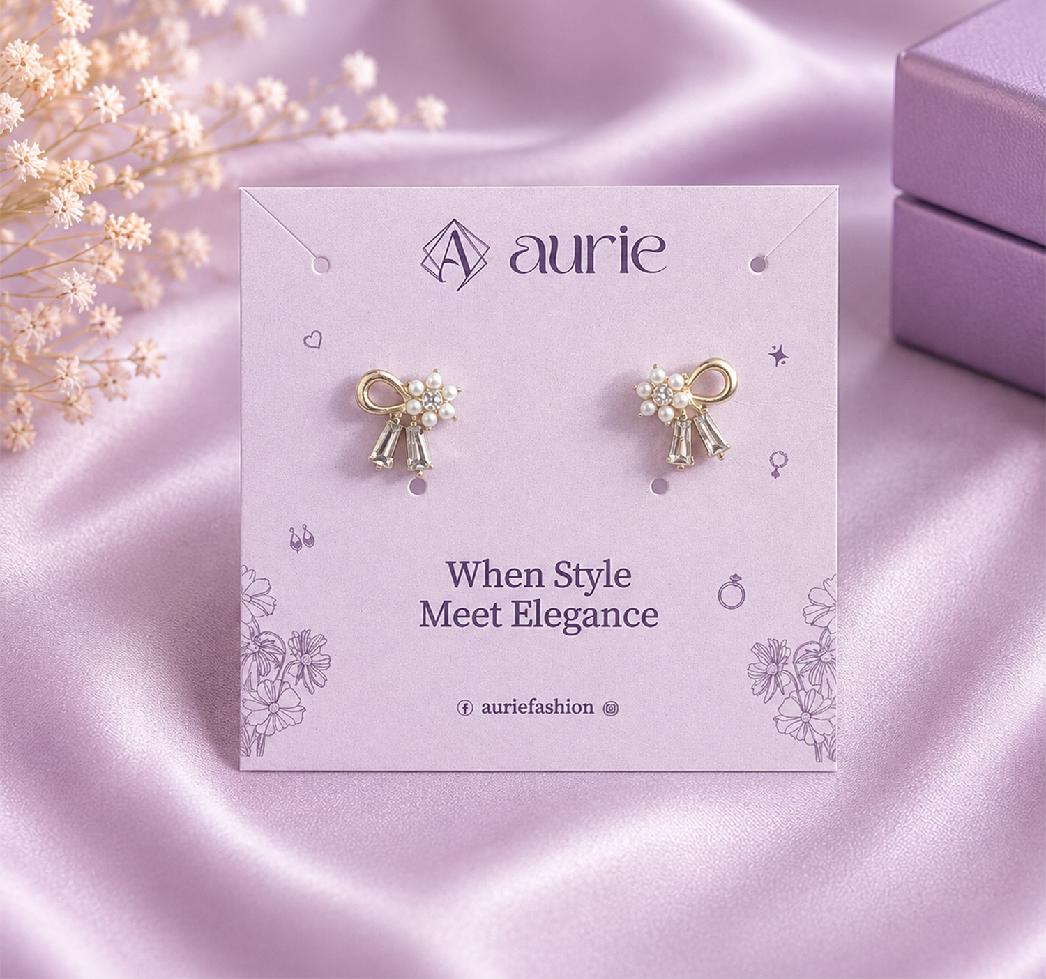 Pearl Bow Stud Korean Earrings for Women & Girls