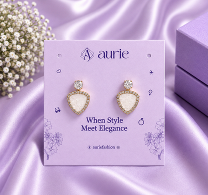 White Triangle Stud Korean Earrings for Women