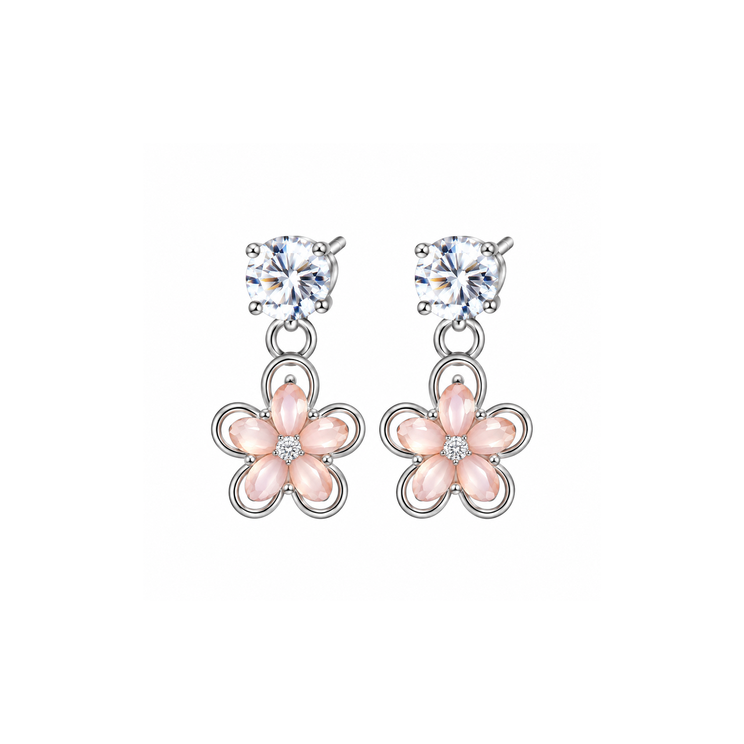 Dual Line Crystal Drop Earrings for Girls & Women's