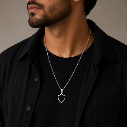 Shield Black Onyx Pendant for Men & Boys