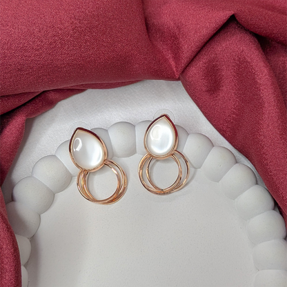 White Water Drop Hoop Statement Earrings for Girls & Women