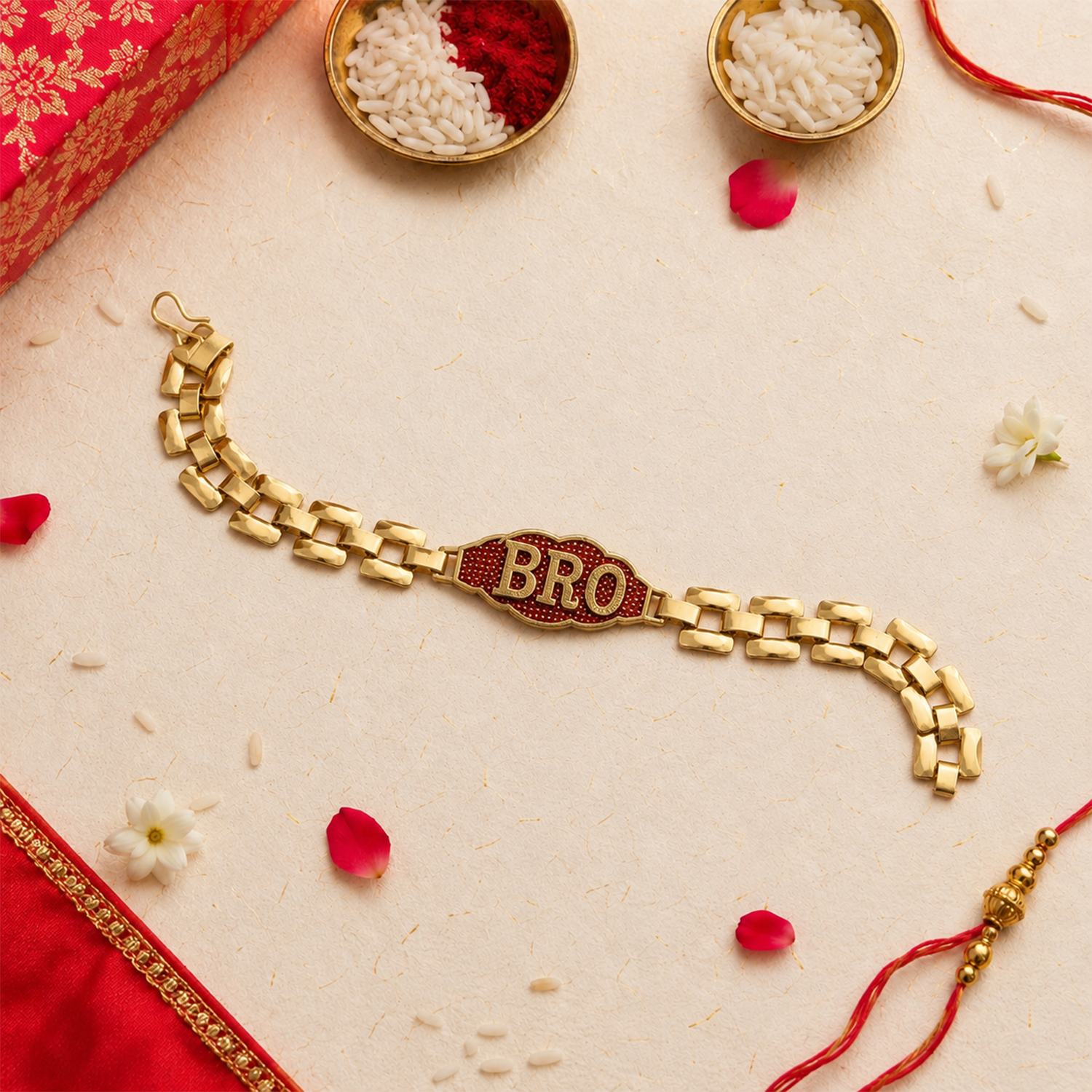 Premium Chain BRO Engraved Rakhi Gift for Brother
