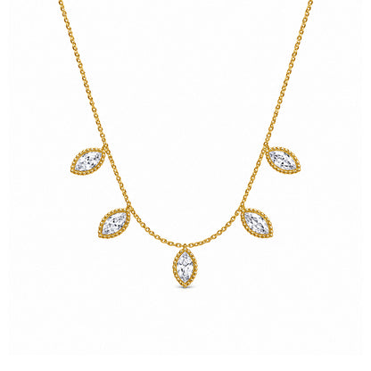 Leaf Design AD Stone Pendant Necklace for Girls & Women
