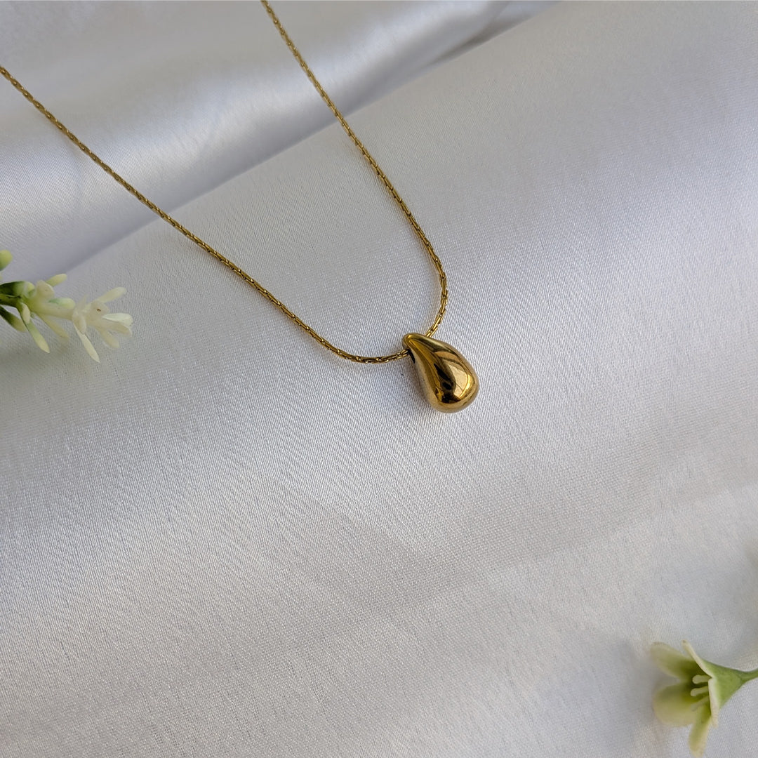 Gold Plated Teardrop Pendant For Girls & Women