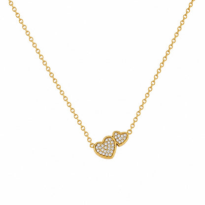 Dual Crystal Mini Heart Pendant For Girls & Women