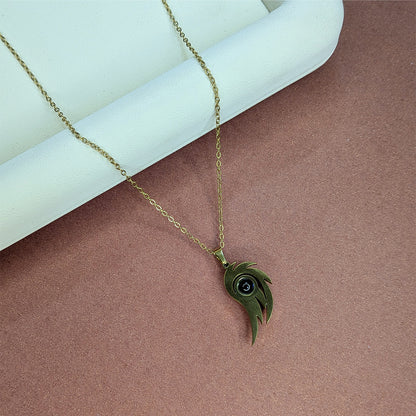 Gold Plated Fiery Swirl Black Stone Pendant For Girls & Women