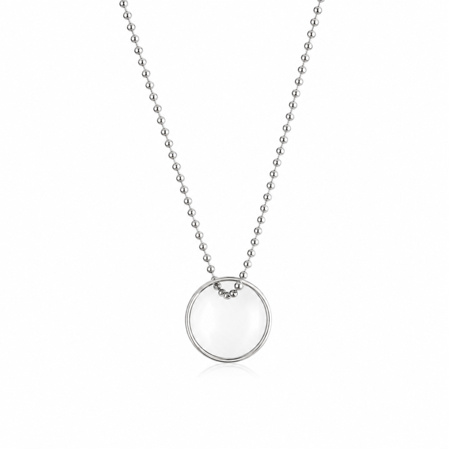 Simple RIng Design Pendant With Beaded Chain for Men & Boys