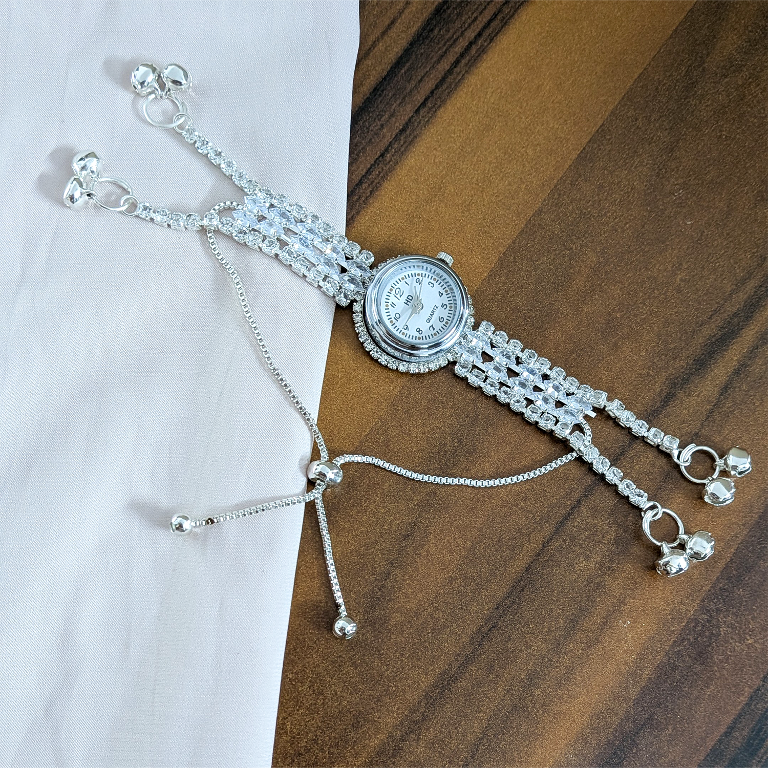 Crystal Stone Kashmiri Watch for Girls & Women