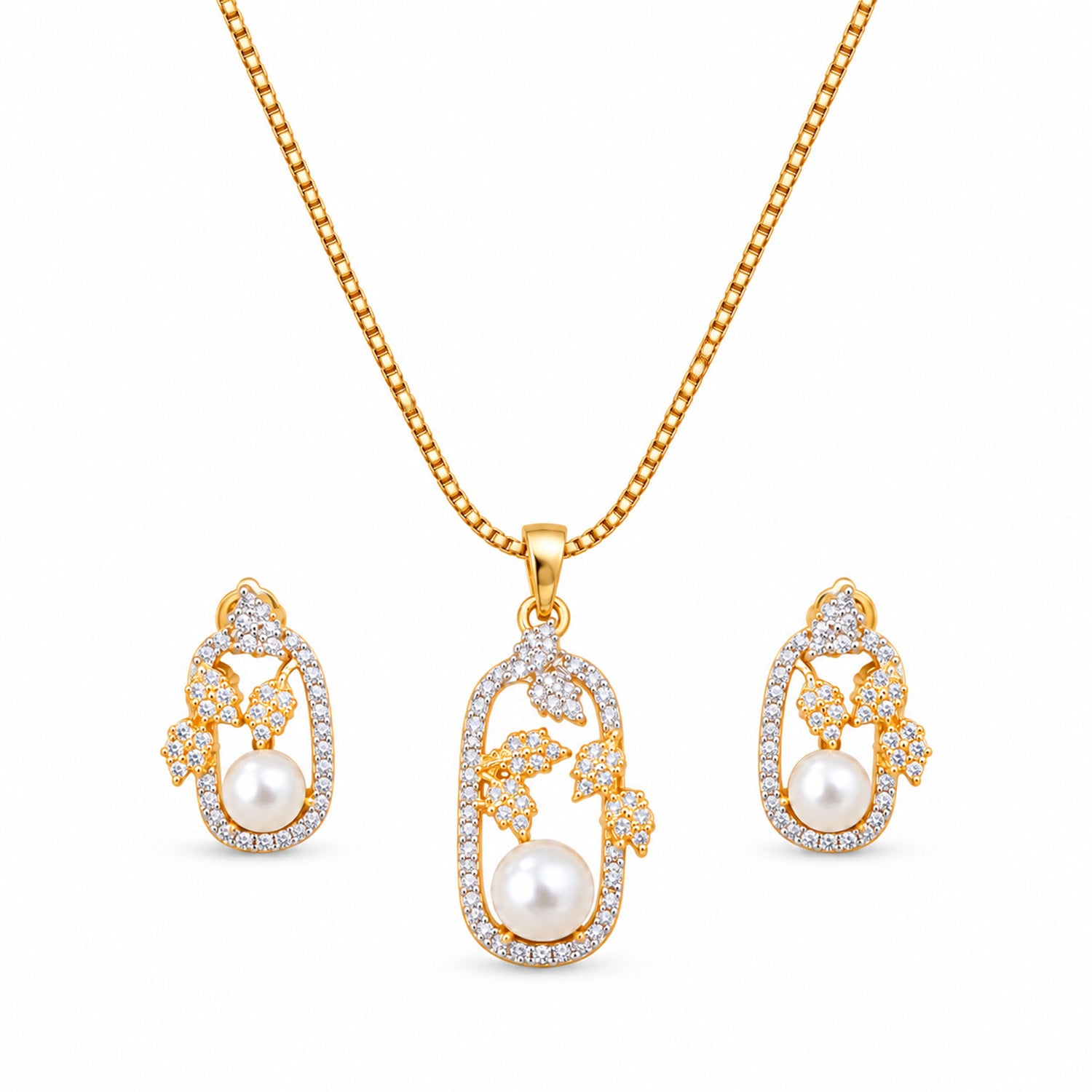Dual Tone Grapes Floral Pendant Set for Girls & Women's