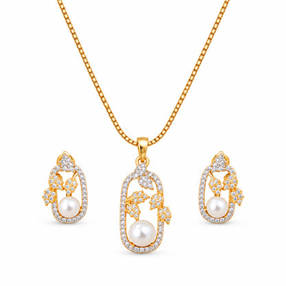 Dual Tone Grapes Floral Pendant Set for Girls & Women's