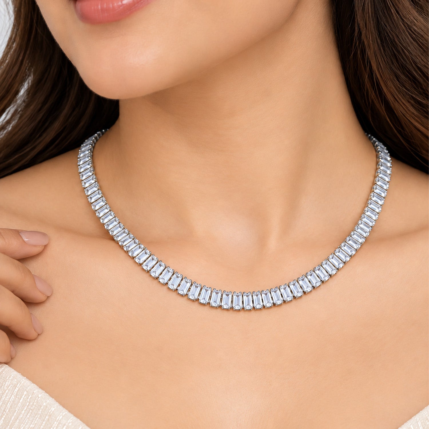 CZ Strand 2.5 x 5 Alloy Ad Mala Chain for Girls & Women's
