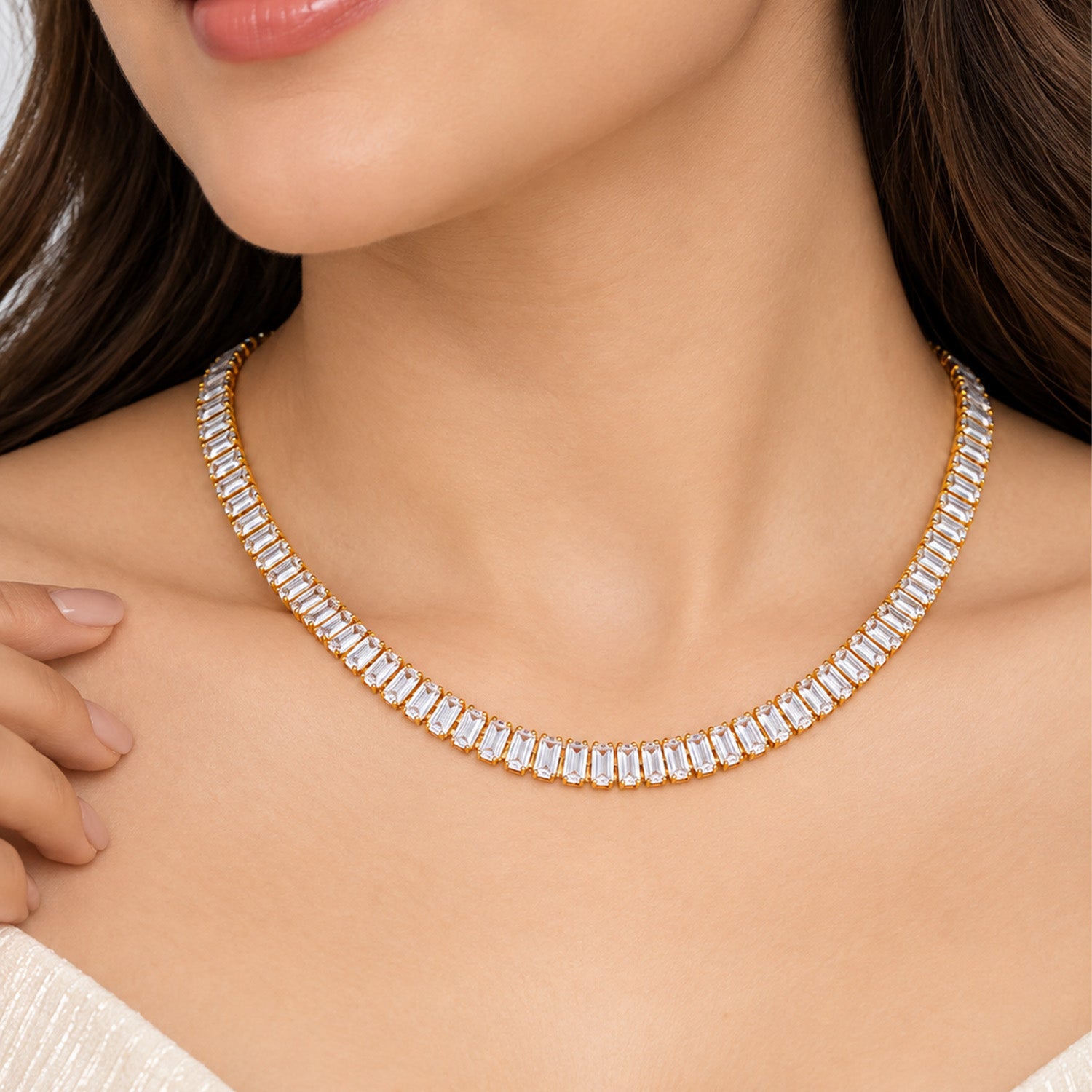 CZ Strand 2.5 x 5 Alloy Ad Mala Chain for Girls & Women's