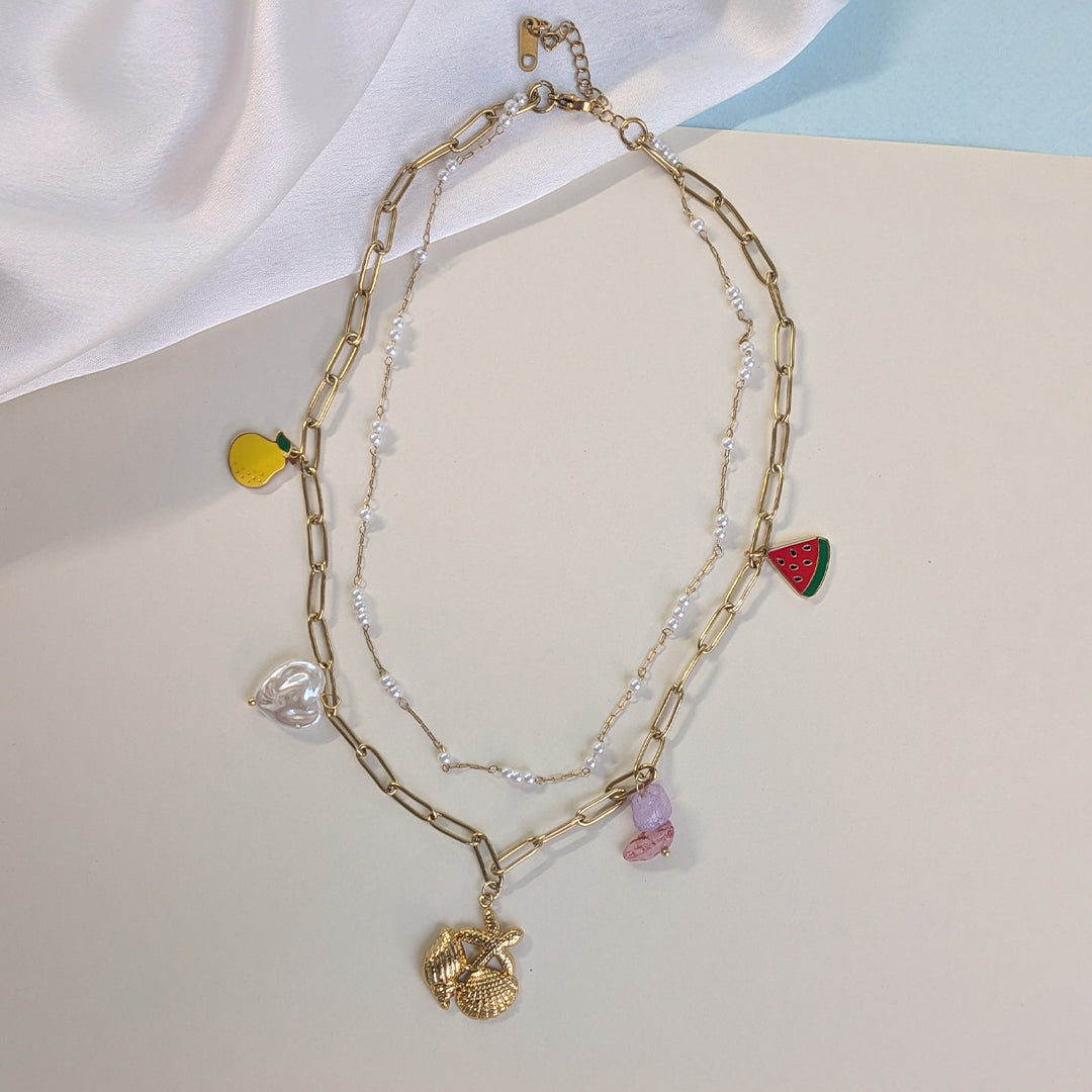 18K Gold Plated Summer Splash Charm Pendant (Anti Tarnish)