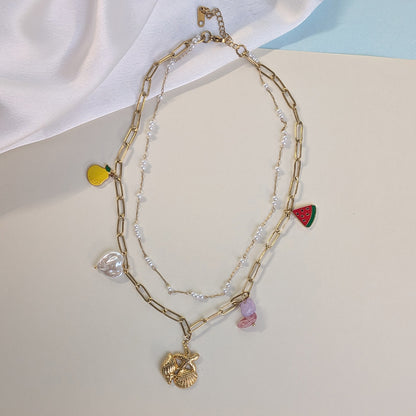 18K Gold Plated Summer Splash Charm Pendant (Anti Tarnish)