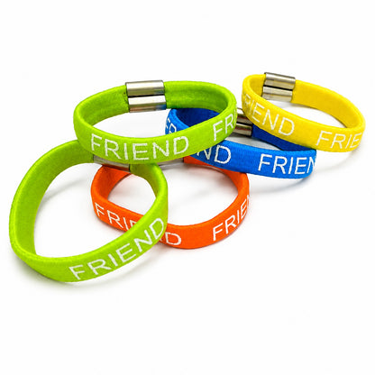 5pcs Colorful Friendship Day Silicone Rubber Bands with Printed Messages